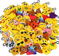 Emoticon Keychain Mini Cute Plush Pillows, Party Favors for Kids Valentine'S Day Gifts / Birthday Party Supplies, Emoticon Gifts Toys Carnival Prizes for Kids (64 Pack)