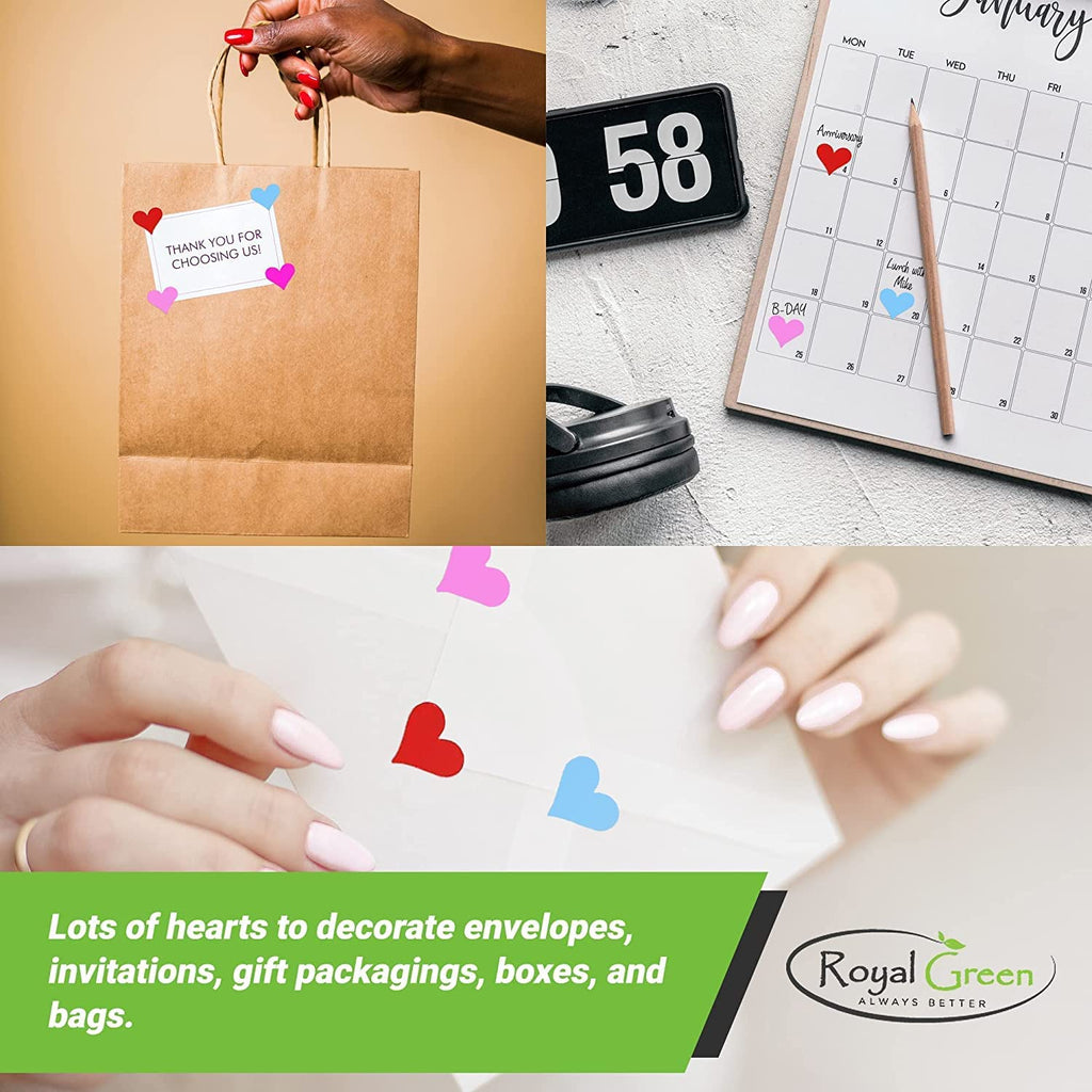 Red Heart Stickers 0.5 Inch (13Mm) 1/2" - Envelope Seals Heart Labels for Valentine, Crafts and Arts - Permanent Adhesive - 350 Pack